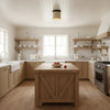 modern beige travertine wood flush mount ceiling light