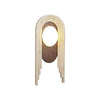 modern beige travertine wood glass wall light