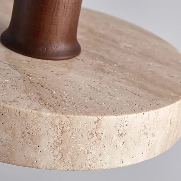 modern beige travertine wood globe pendant light