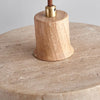 modern beige travertine wood globe pendant light