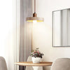 modern beige travertine wood globe pendant light