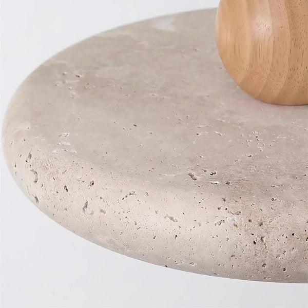 modern beige travertine wood pendant lamp 2