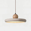 modern beige travertine wood pendant lamp 2