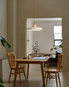 modern beige travertine wood pendant lamp 2