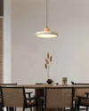 modern beige travertine wood pendant lamp 2