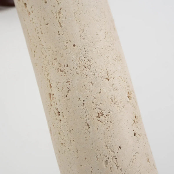 modern beige travertine wood wall sconce