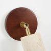 modern beige travertine wood wall sconce