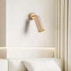 modern beige travertine wood wall sconce