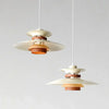 modern beige walnut multilayer metal pendant light