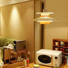 modern beige walnut multilayer metal pendant light