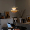 modern beige walnut multilayer metal pendant light