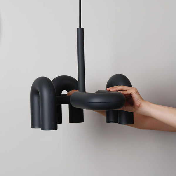 modern black abs aluminum modular led chandelier