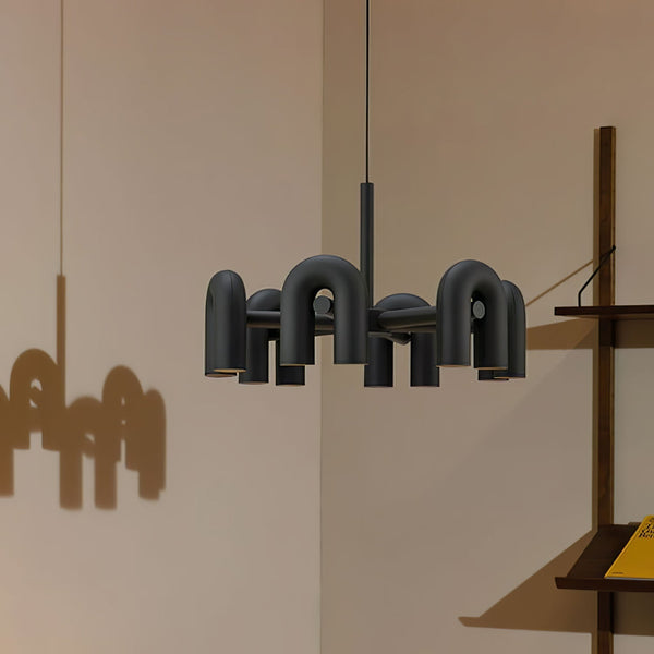 modern black abs aluminum modular led chandelier