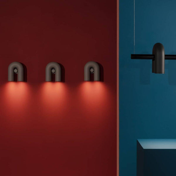 modern black abs aluminum u shape led wall sconce