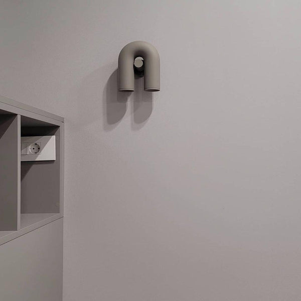 modern black abs aluminum u shape led wall sconce
