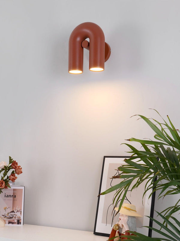 modern black abs aluminum u shape led wall sconce