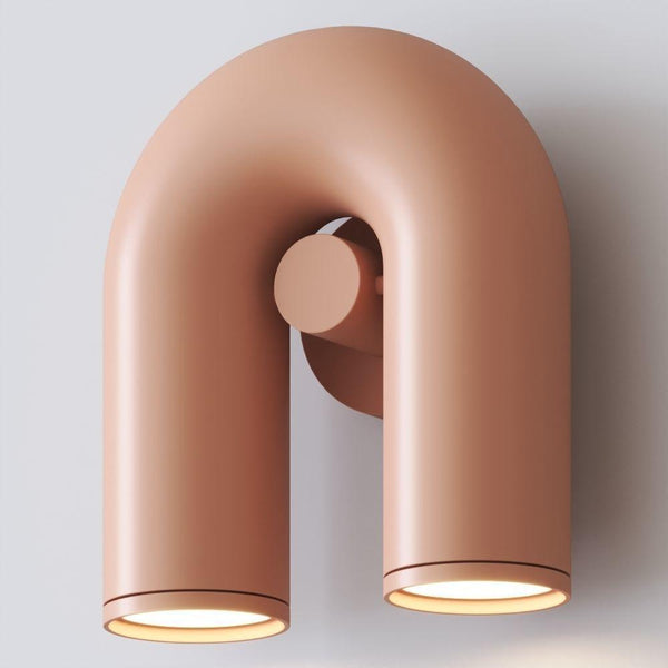modern black abs aluminum u shape led wall sconce