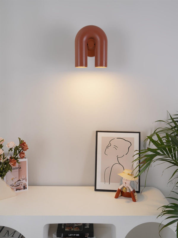 modern black abs aluminum u shape led wall sconce