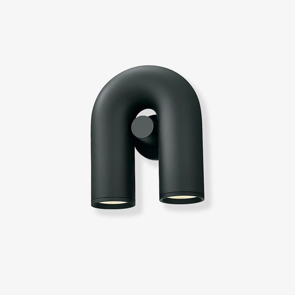 modern black abs aluminum u shape led wall sconce