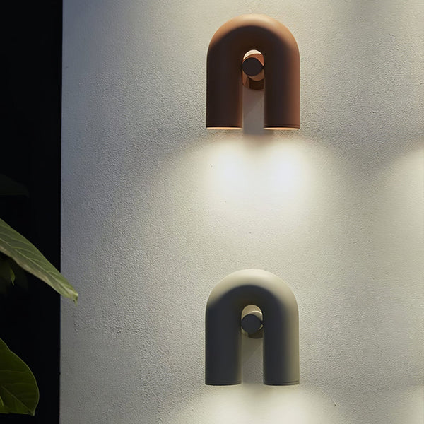 modern black abs aluminum u shape led wall sconce