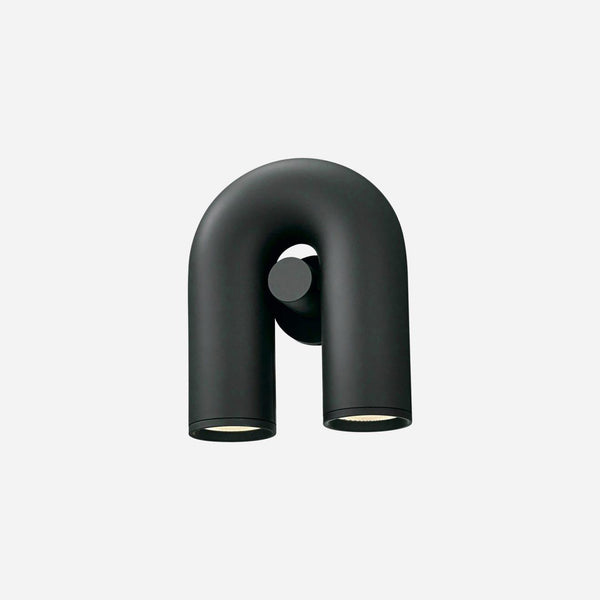 modern black abs aluminum u shape led wall sconce