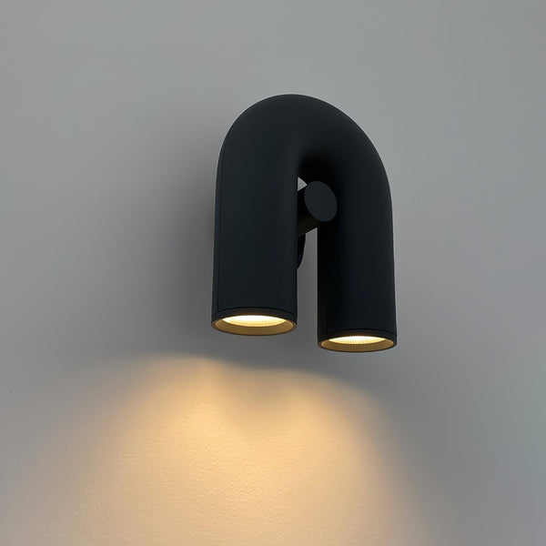 modern black abs aluminum u shape led wall sconce