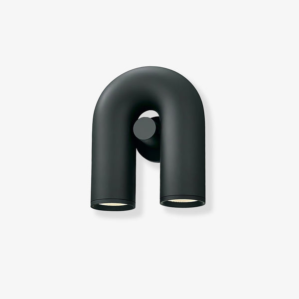 modern black abs aluminum u shape led wall sconce