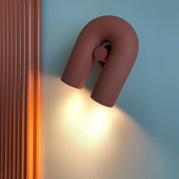 modern black abs aluminum u shape led wall sconce