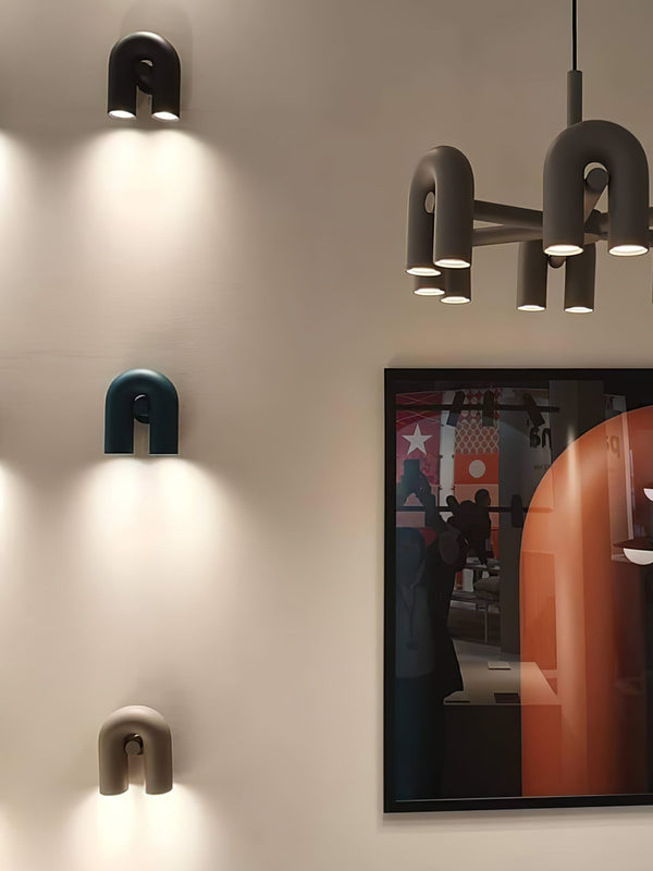 modern black abs aluminum u shape led wall sconce