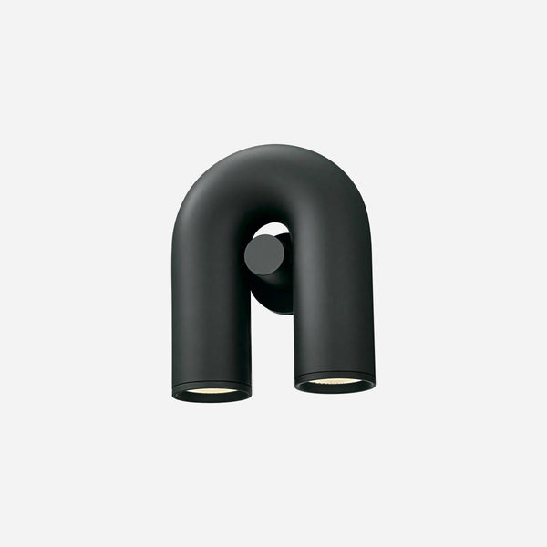 modern black abs aluminum u shape led wall sconce