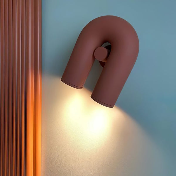 modern black abs aluminum u shape led wall sconce
