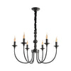 modern black ash wood candle style chandelier