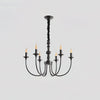 modern black ash wood candle style chandelier