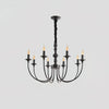 modern black ash wood candle style chandelier