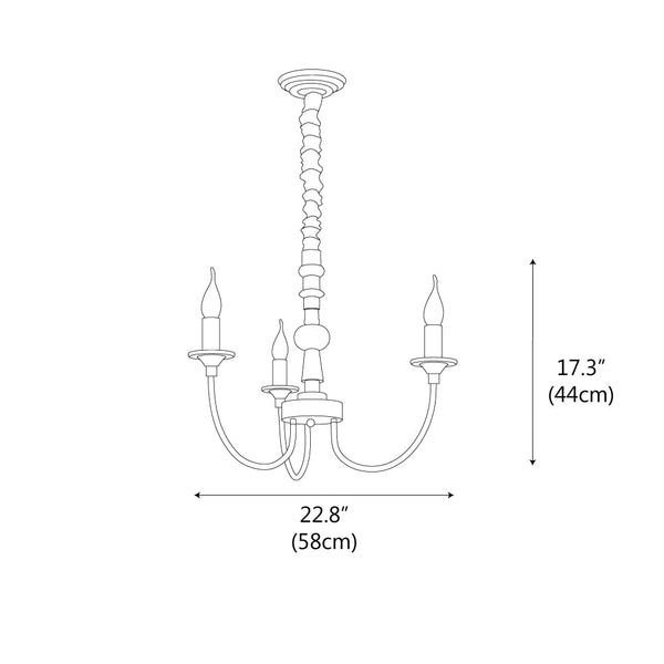 modern black ash wood candle style chandelier