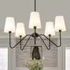 modern black fabric shade chandelier