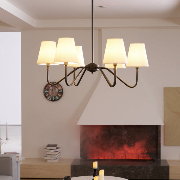 modern black fabric shade chandelier