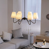 modern black fabric shade chandelier