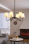 modern black fabric shade chandelier