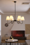 modern black fabric shade chandelier