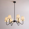 modern black fabric shade chandelier