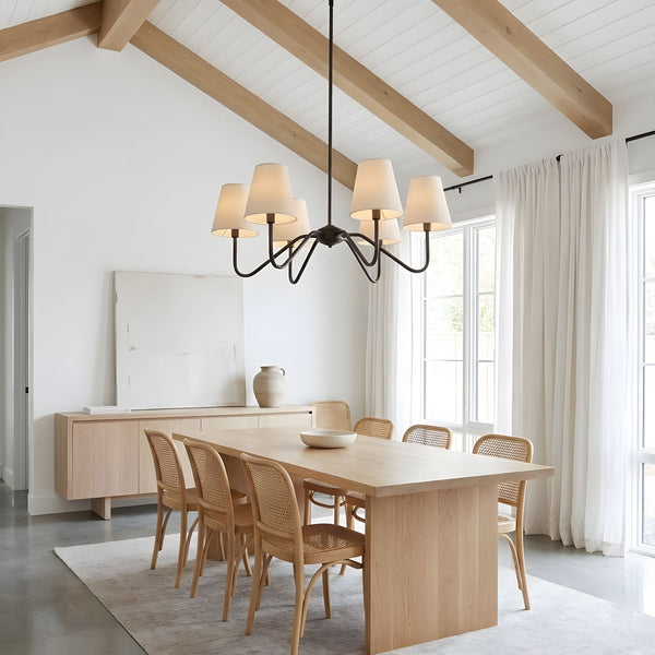 modern black fabric shade chandelier
