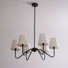 modern black fabric shade chandelier