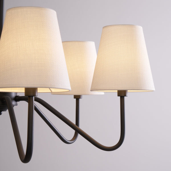 modern black fabric shade chandelier