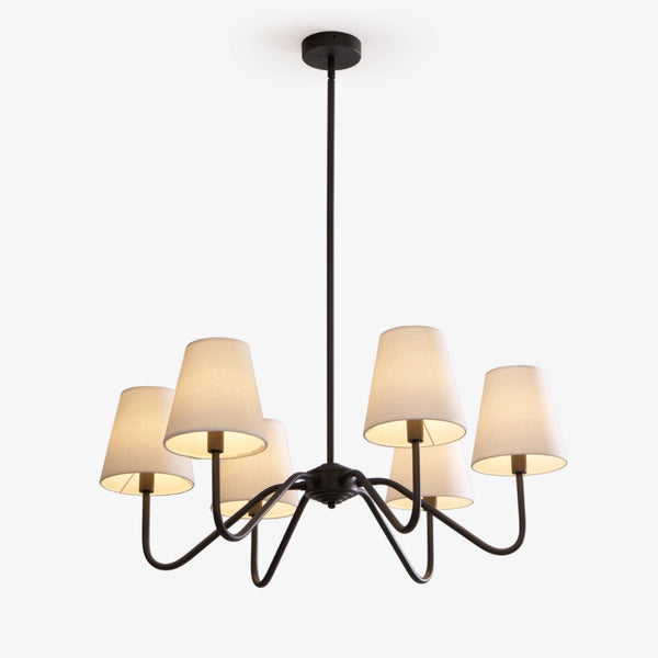 modern black fabric shade chandelier
