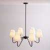 modern black fabric shade chandelier