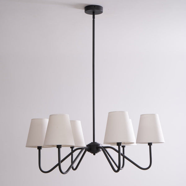 modern black fabric shade chandelier
