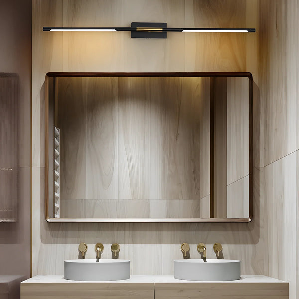 modern black gold acrylic linear led vanity light