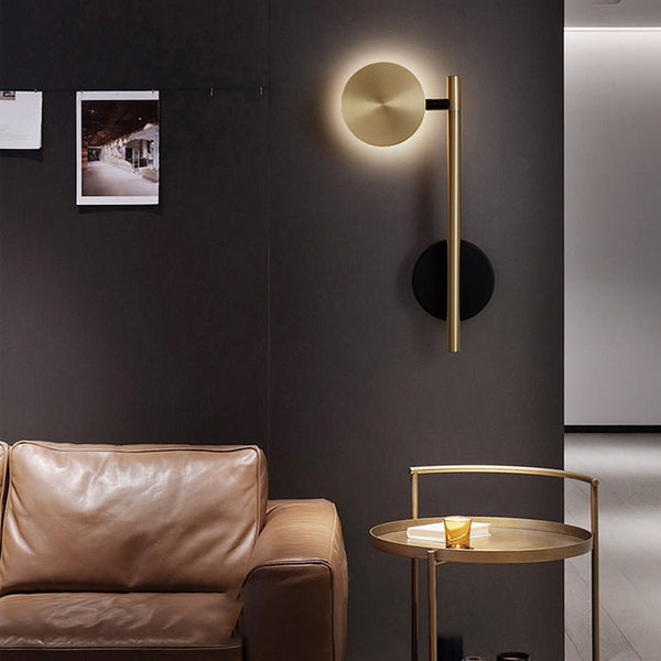 modern black gold metal geometric led wall sconce