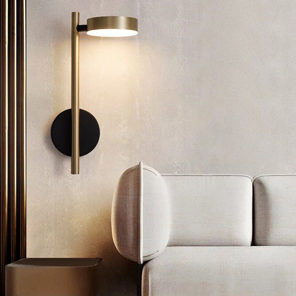 modern black gold metal geometric led wall sconce
